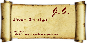 Jávor Orsolya névjegykártya