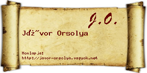 Jávor Orsolya névjegykártya